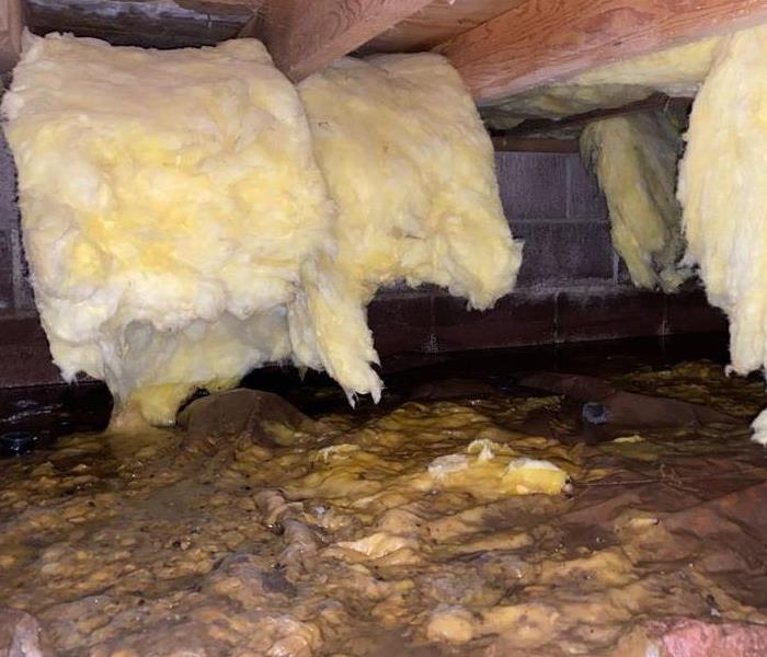 A crawlspace that had significant water damage in Sedona, Arizona