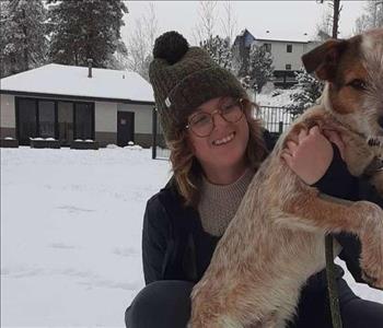 Sarah with her dog Nash